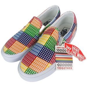 Vans  LGBTQ Sneakers Classic Slip On Pride Shoes Women 9.5 Men 8 New